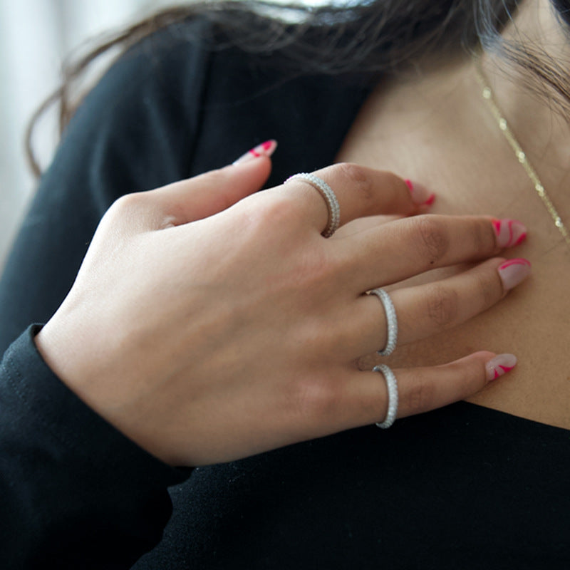 JUSSAN Pave Sterling Silver Ring