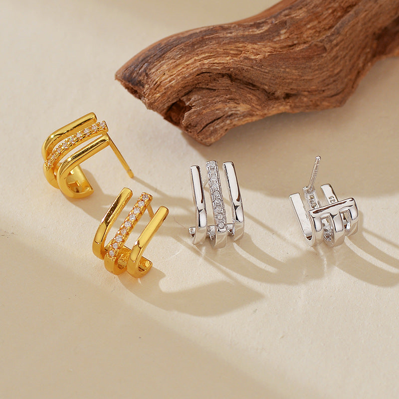 JUSSAN Pave Luxe Sterling Silver Earrings