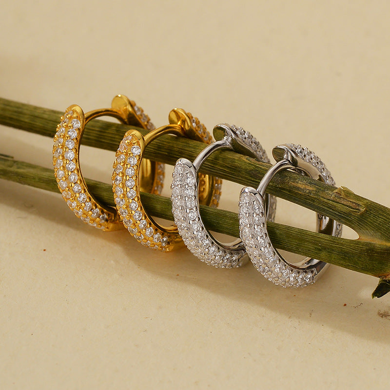 JUSSAN Pave Luxe Sterling Silver Earrings