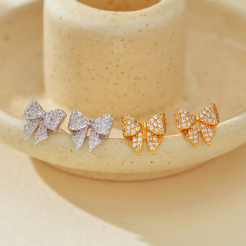 JUSSAN Butterfly Pave Sterling Silver Earrings