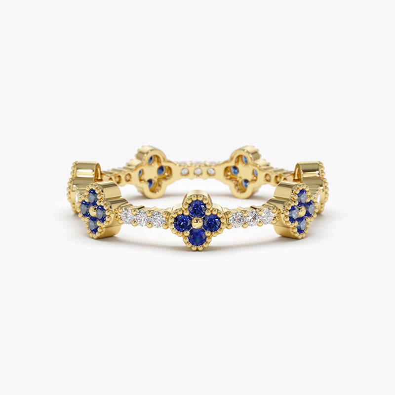 JUSSAN Clover Pave Luxe Sterling Silver Ring