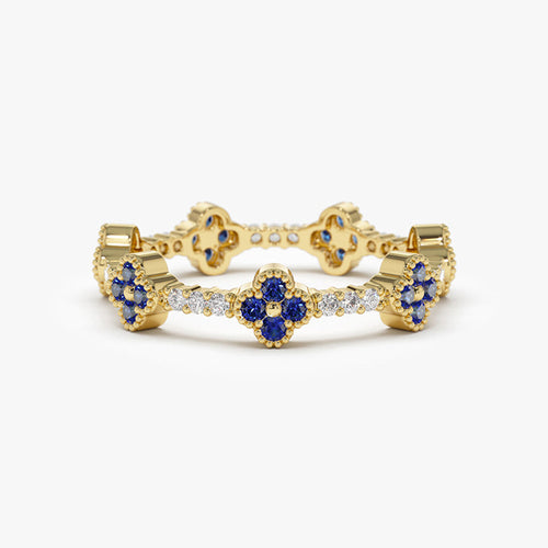 JUSSAN Clover Pave Luxe Sterling Silver Ring
