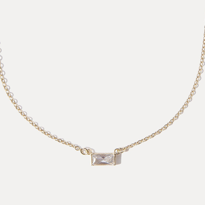 JUSSAN Pave Minimal Luxe Sterling Silver Necklace