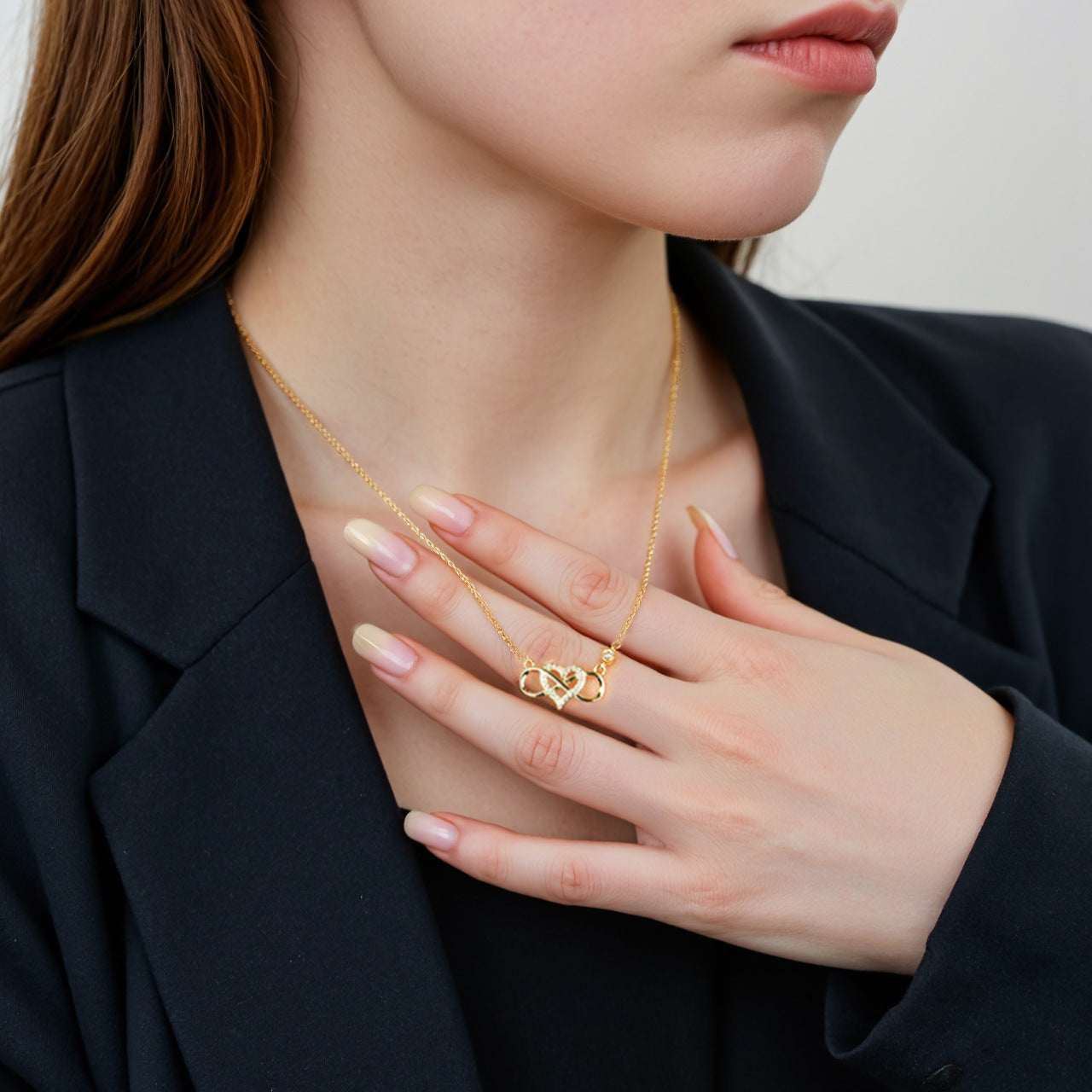 JUSSAN Heart Pave Luxe Sterling Silver Necklace