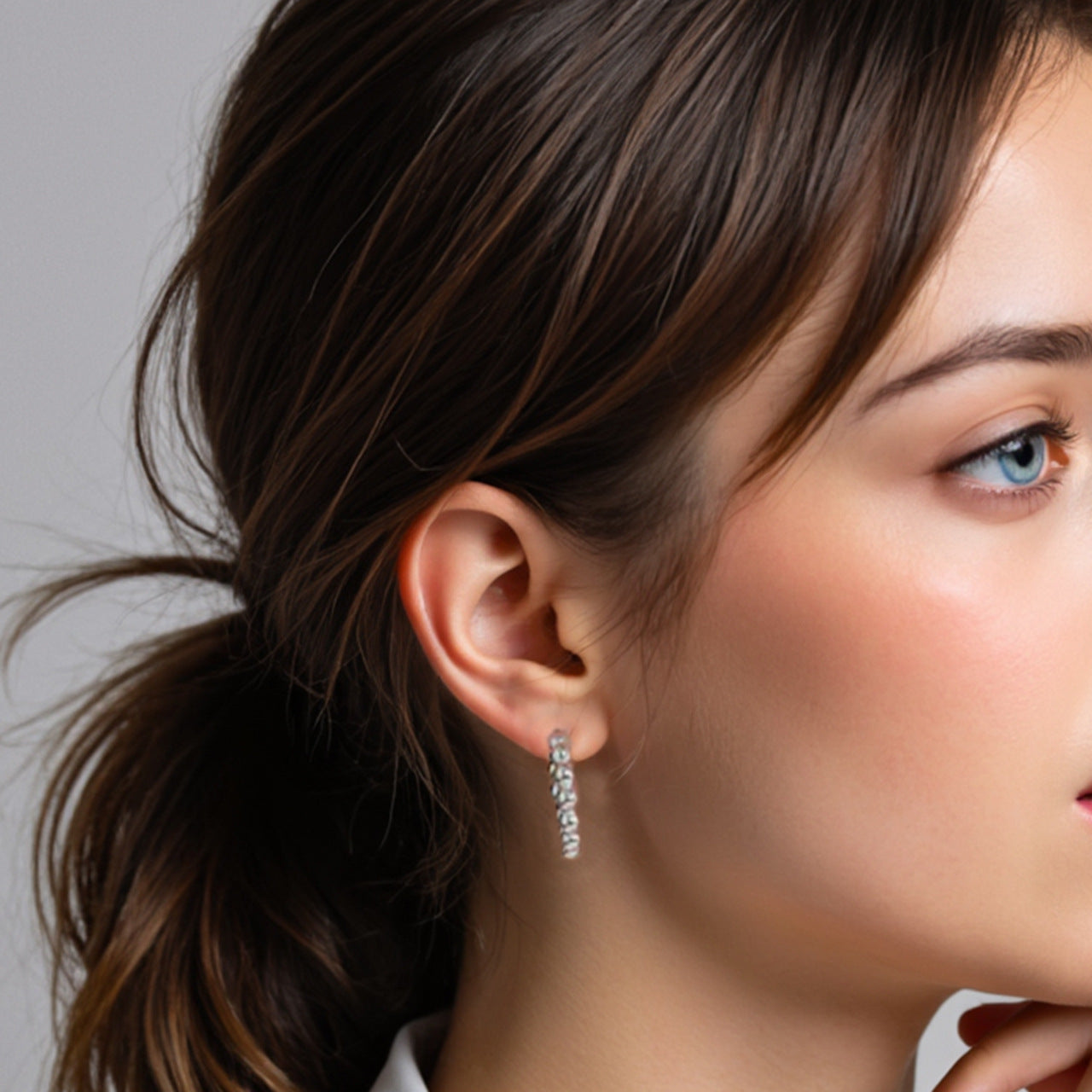 JUSSAN Pave Sterling Silver Earrings