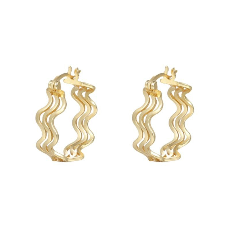 JUSSAN Wave Ear Cuff Sterling Silver Earrings