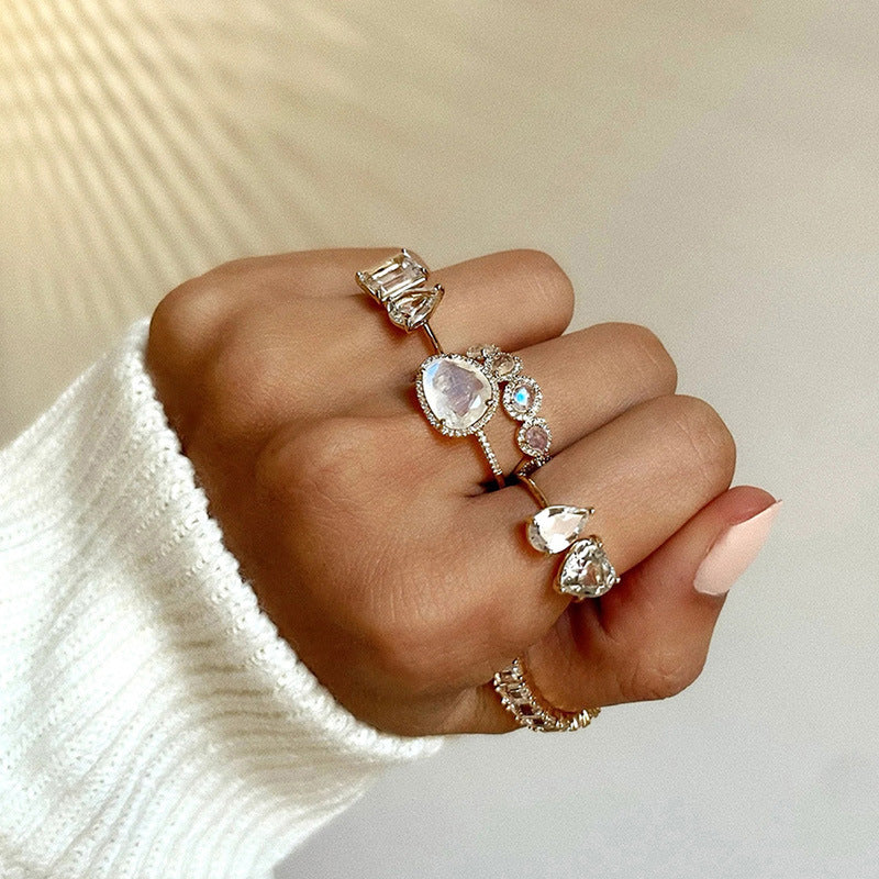 JUSSAN Teardrop Pave Luxe Sterling Silver Ring