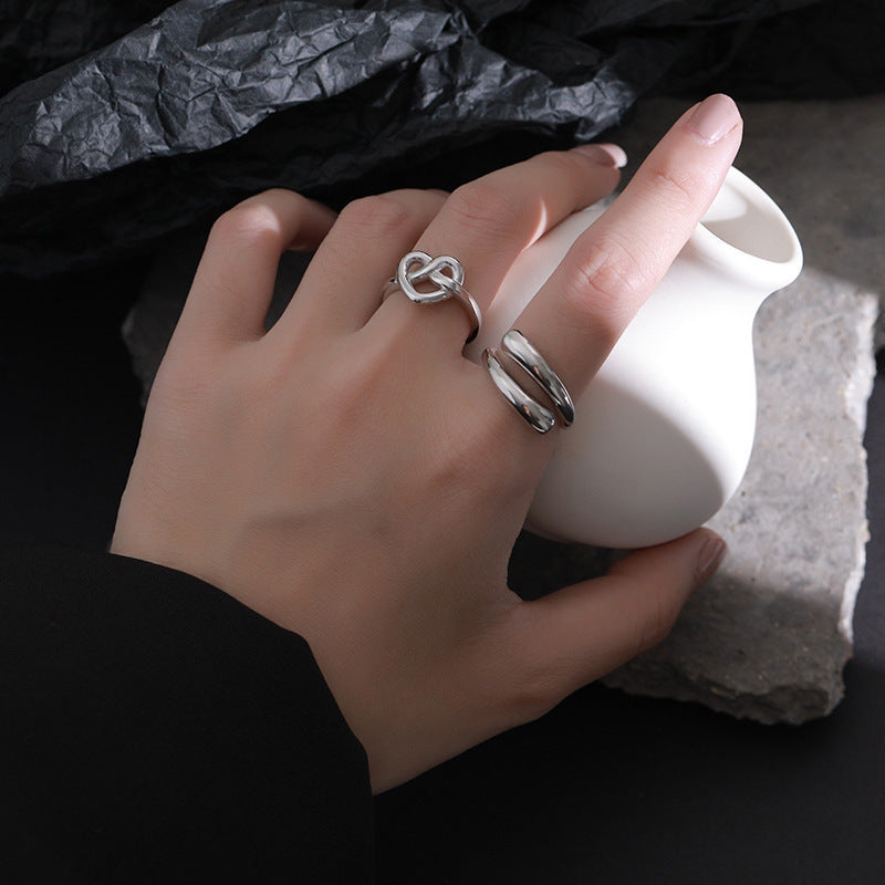 JUSSAN Heart Minimal Luxe Sterling Silver Ring