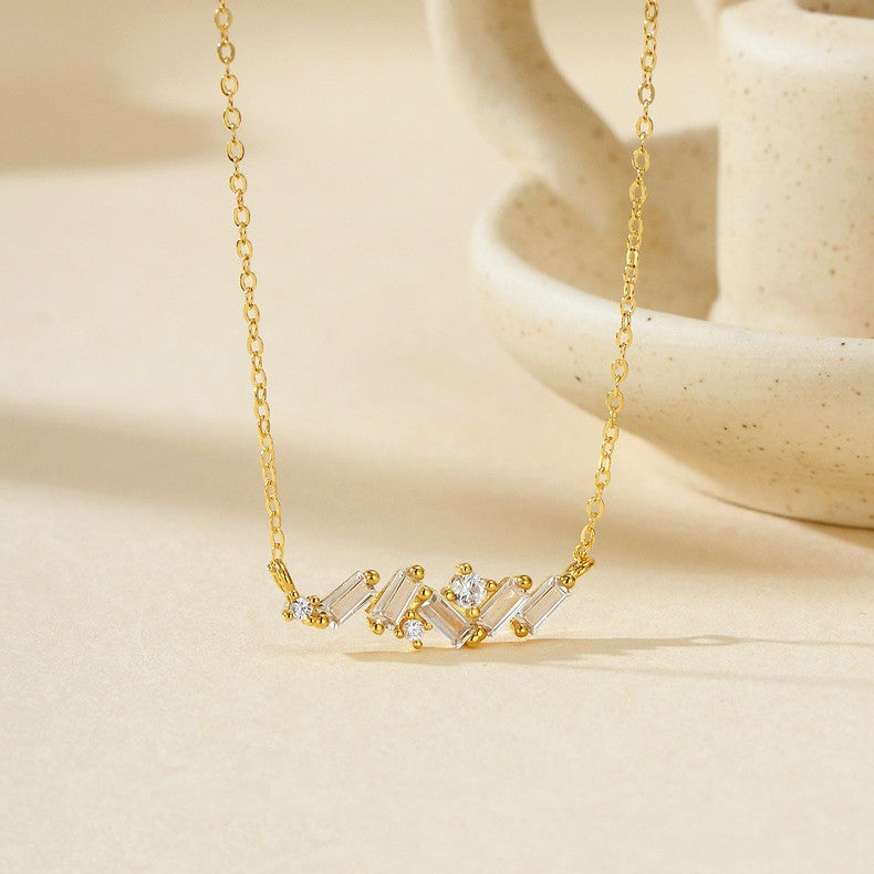 JUSSAN Pave Pendant Sterling Silver Necklace