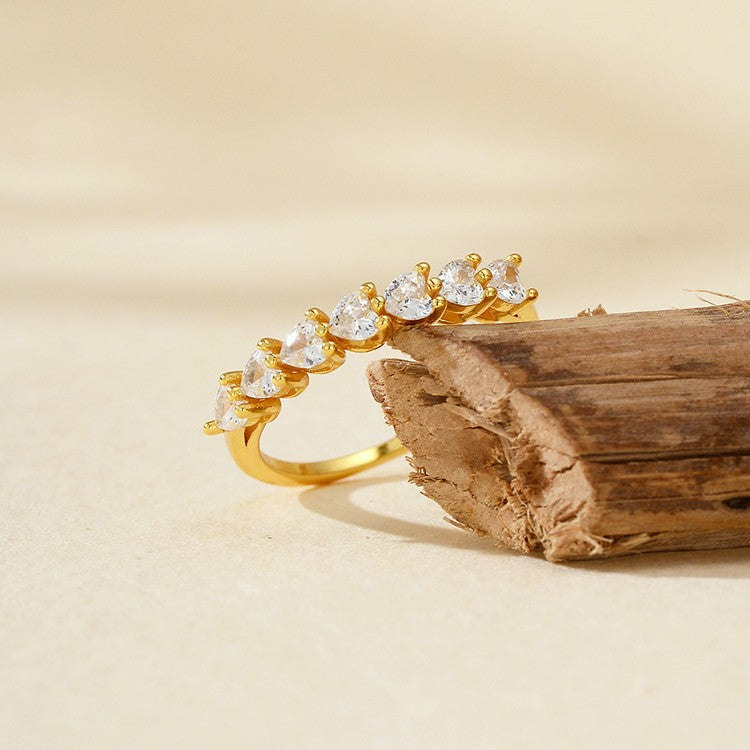 JUSSAN Heart Pave Luxe Sterling Silver Ring