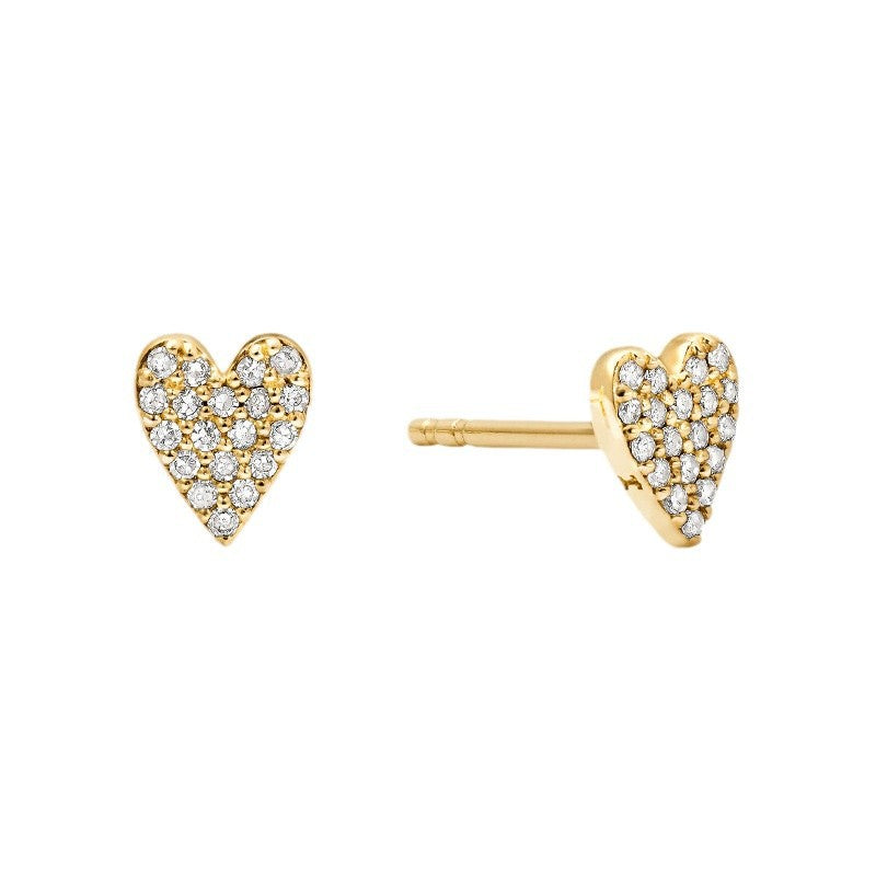 JUSSAN Heart Pave Luxe Sterling Silver Earrings