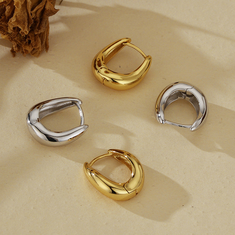JUSSAN Geometric Minimal Luxe Sterling Silver Earrings
