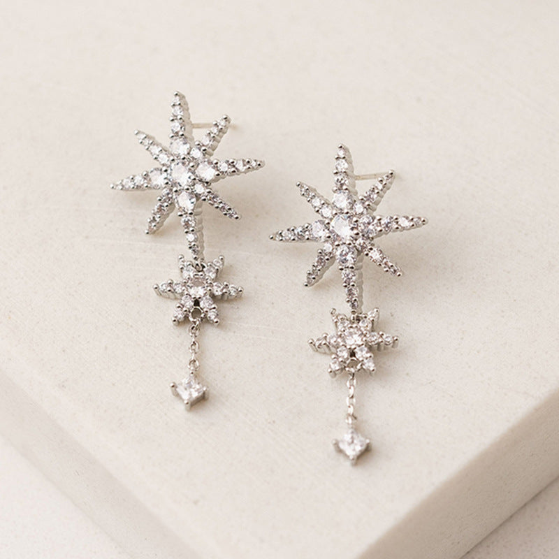 JUSSAN Star Pave Luxe Sterling Silver Earrings
