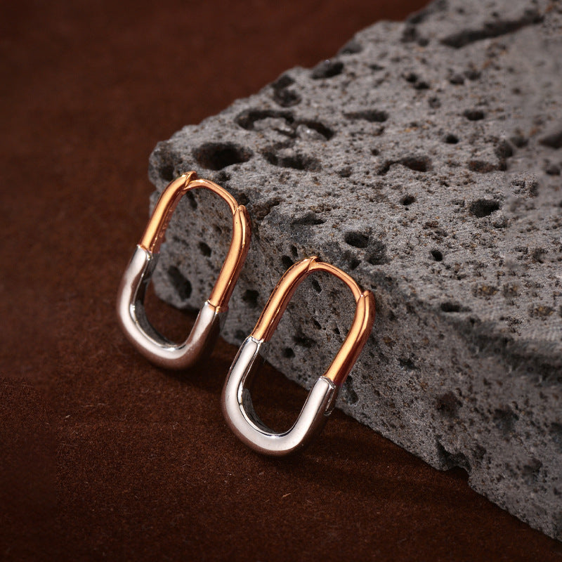 JUSSAN Geometric Minimal Sterling Silver Earrings