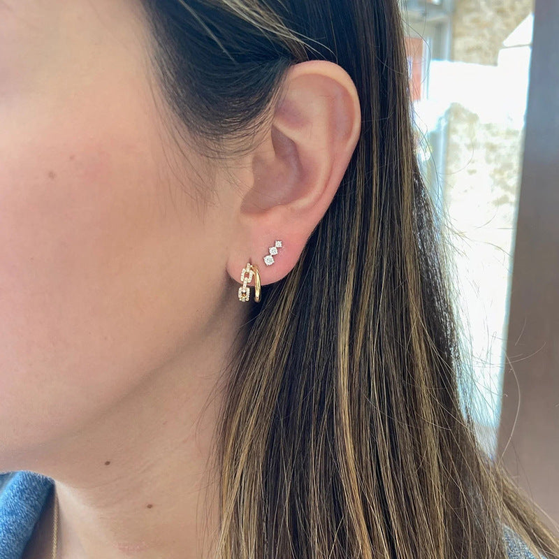 JUSSAN Pave Luxe Sterling Silver Earrings