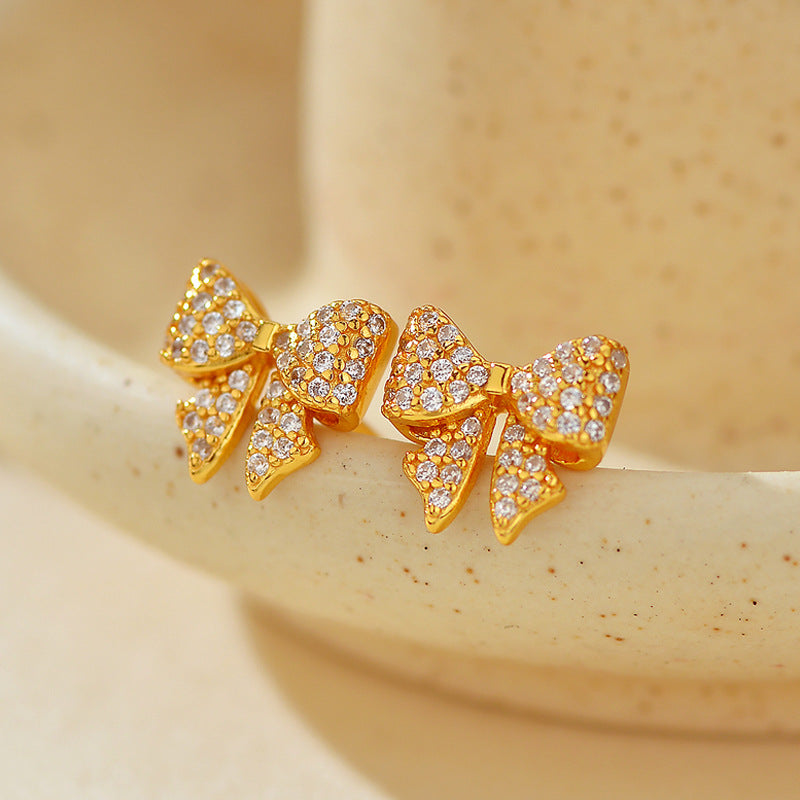 JUSSAN Butterfly Pave Sterling Silver Earrings