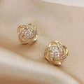 JUSSAN Clover Pave Luxe Sterling Silver Earrings