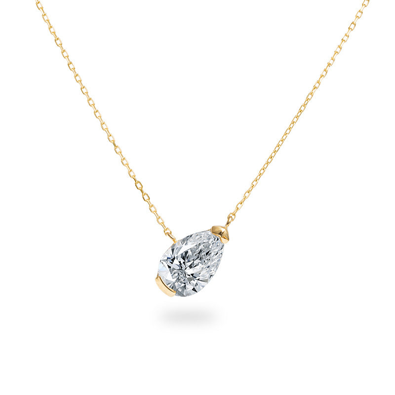 JUSSAN Geometric Pave Minimal Sterling Silver Necklace