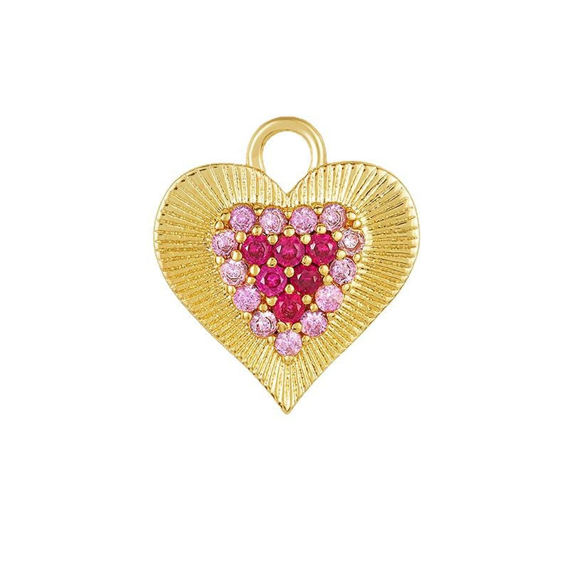 JUSSAN Heart Pave Sterling Silver Earrings