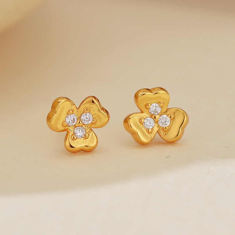 JUSSAN Floral Pave Luxe Sterling Silver Earrings