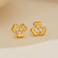 JUSSAN Floral Pave Luxe Sterling Silver Earrings