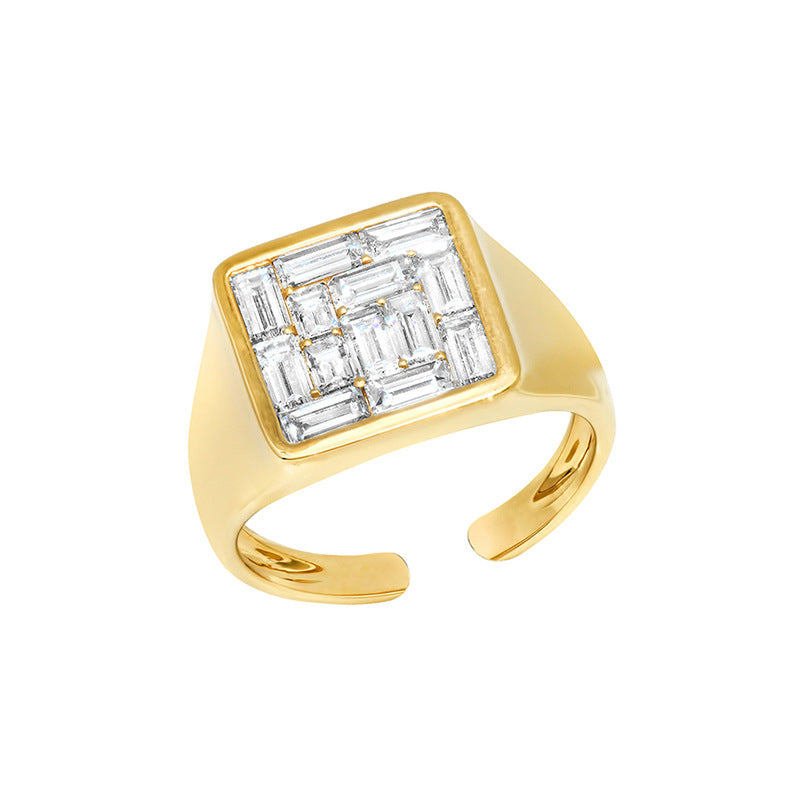 JUSSAN Pave Minimal Luxe Sterling Silver Ring