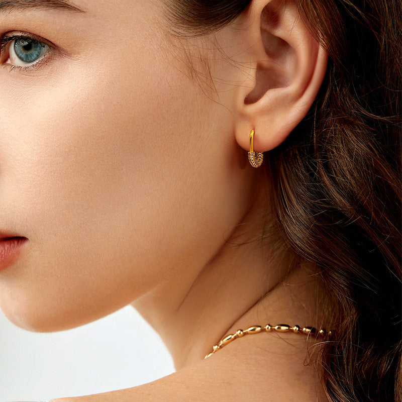 JUSSAN Pave Ear Cuff Sterling Silver Earrings