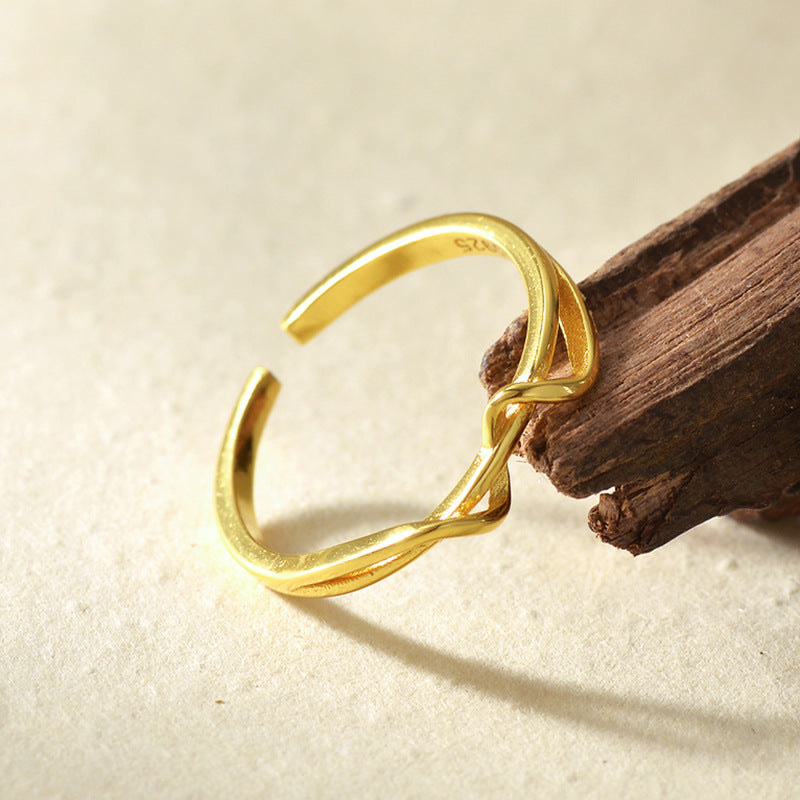 JUSSAN Geometric Minimal Luxe Sterling Silver Ring
