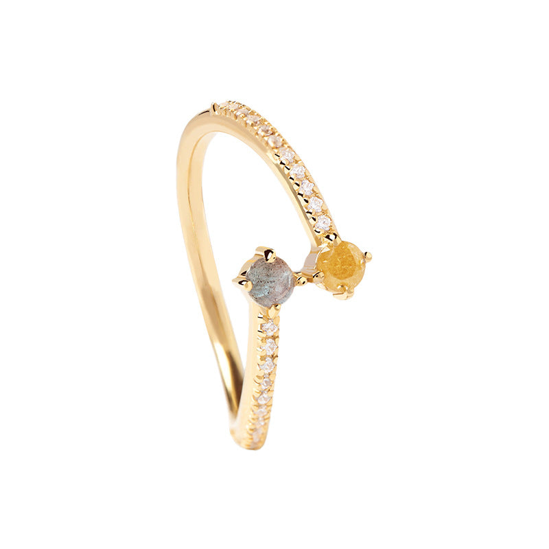 JUSSAN Pave Minimal Sterling Silver Ring