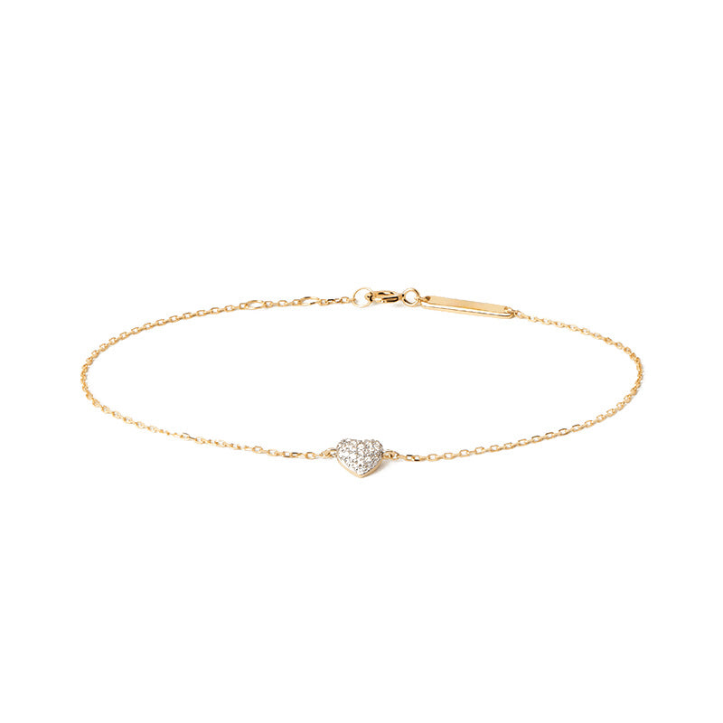 JUSSAN Layered Heart Pave Sterling Silver Bracelet
