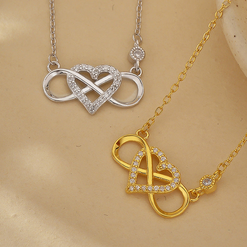 JUSSAN Heart Pave Luxe Sterling Silver Necklace