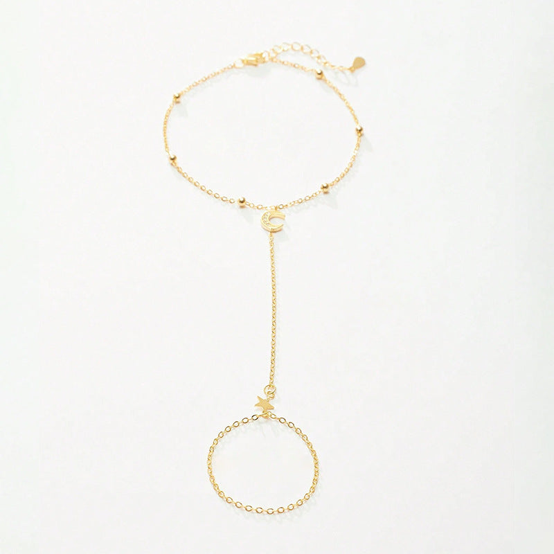 JUSSAN Star Moon Minimal Sterling Silver Bracelet