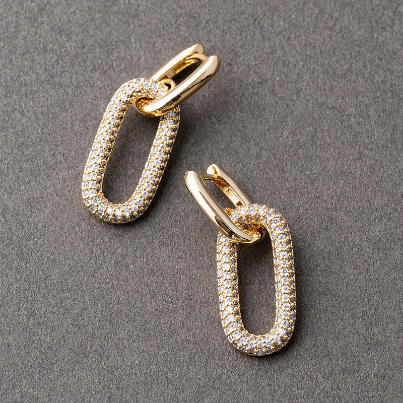 JUSSAN Pave Ear Cuff Sterling Silver Earrings