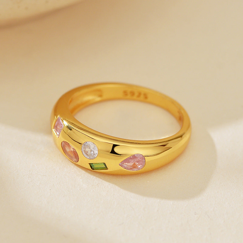JUSSAN Pave Hoop Sterling Silver Ring