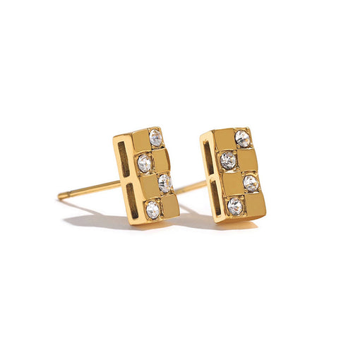 JUSSAN Cross Minimal Luxe Sterling Silver Earrings