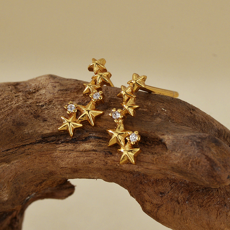 JUSSAN Star Pave Luxe Sterling Silver Earrings