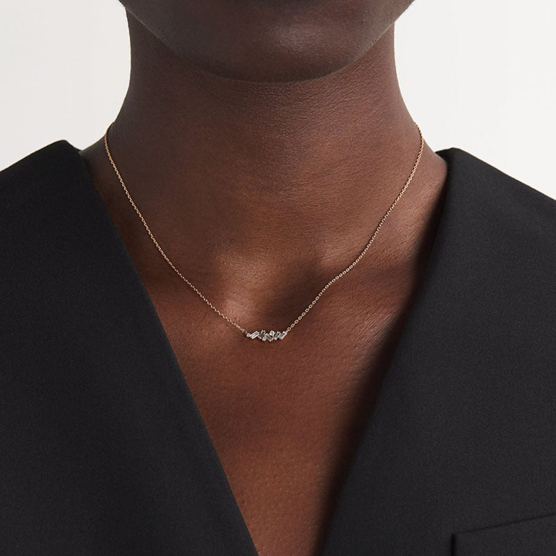 JUSSAN Pave Pendant Sterling Silver Necklace