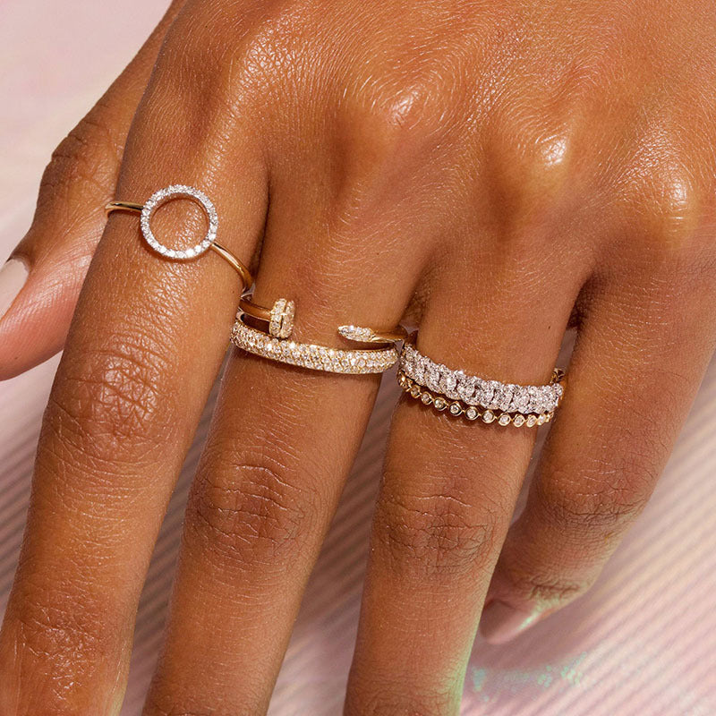 JUSSAN Pave Sterling Silver Ring