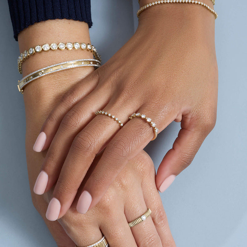JUSSAN Pave Minimal Luxe Sterling Silver Ring
