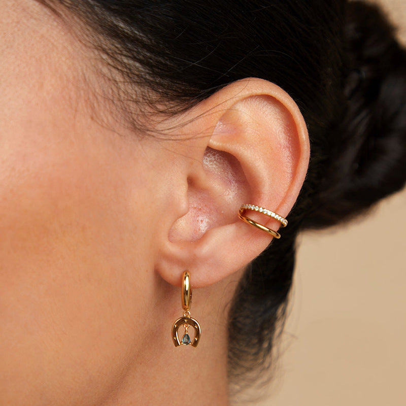 JUSSAN Star Teardrop Geometric Sterling Silver Earrings