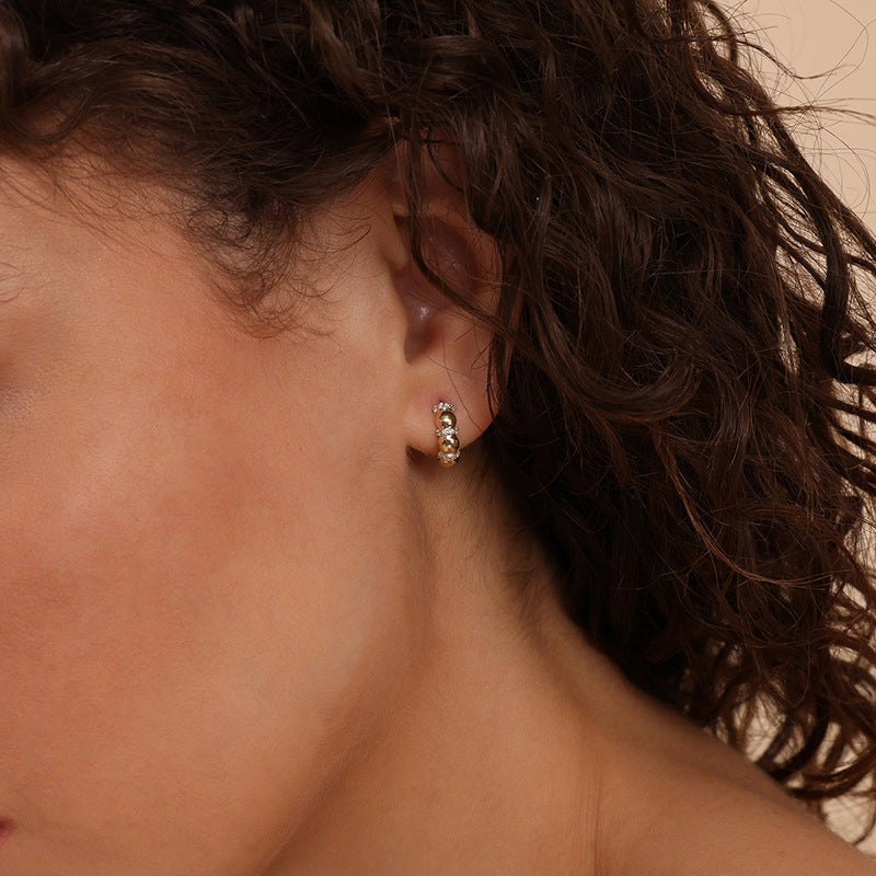 JUSSAN Pave Ear Cuff Sterling Silver Earrings