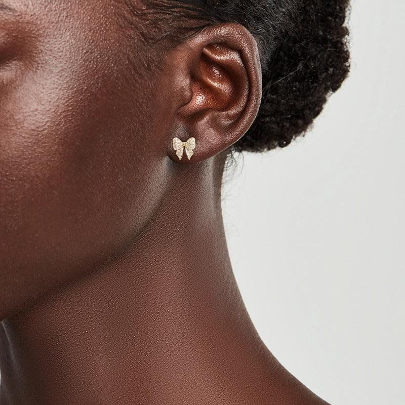JUSSAN Butterfly Pave Sterling Silver Earrings