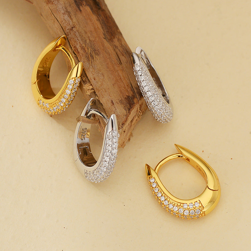 JUSSAN Pave Luxe Sterling Silver Earrings