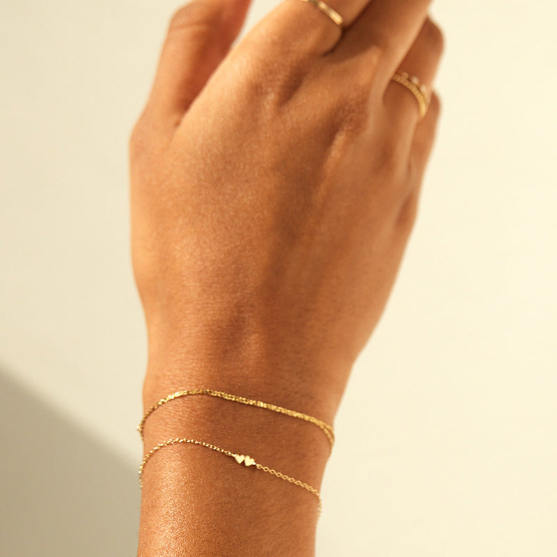 JUSSAN Heart Minimal Luxe Sterling Silver Bracelet