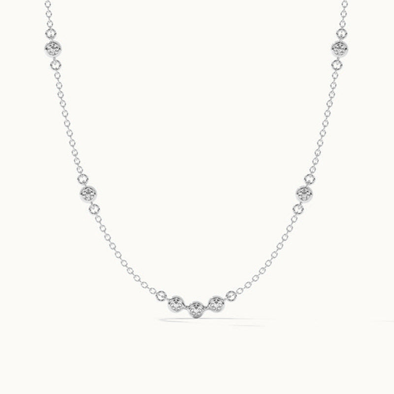 JUSSAN Pave Minimal Luxe Sterling Silver Necklace