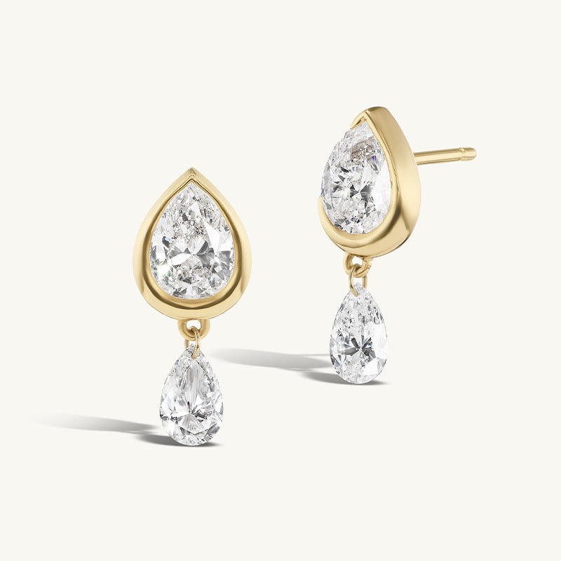 JUSSAN Teardrop Pave Luxe Sterling Silver Earrings