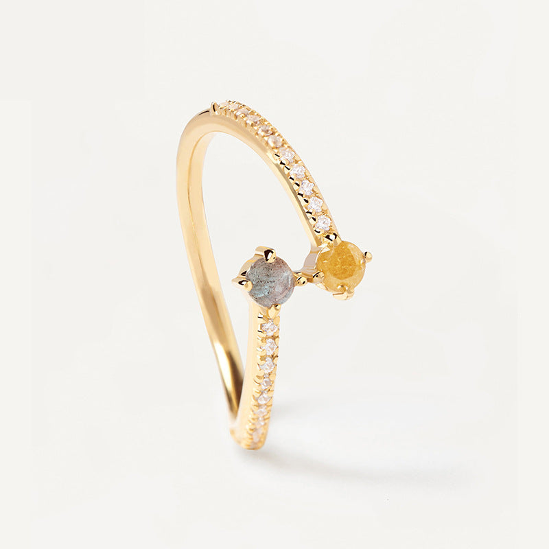 JUSSAN Pave Minimal Sterling Silver Ring