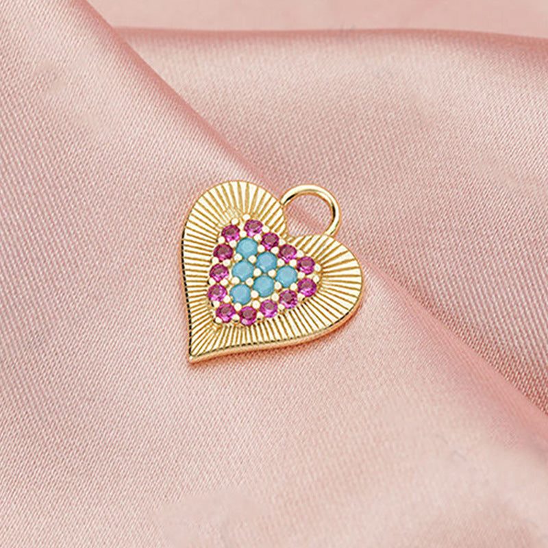 JUSSAN Heart Pave Sterling Silver Earrings