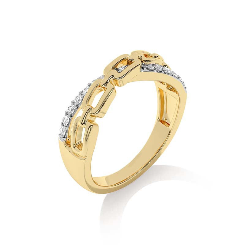 JUSSAN Crossline Pave Sterling Silver Ring