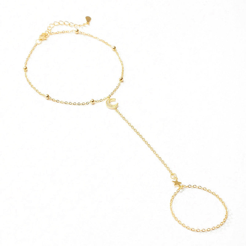 JUSSAN Star Moon Minimal Sterling Silver Bracelet
